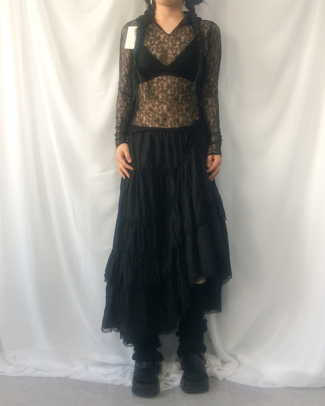 Lace high neck top 상품이미지7