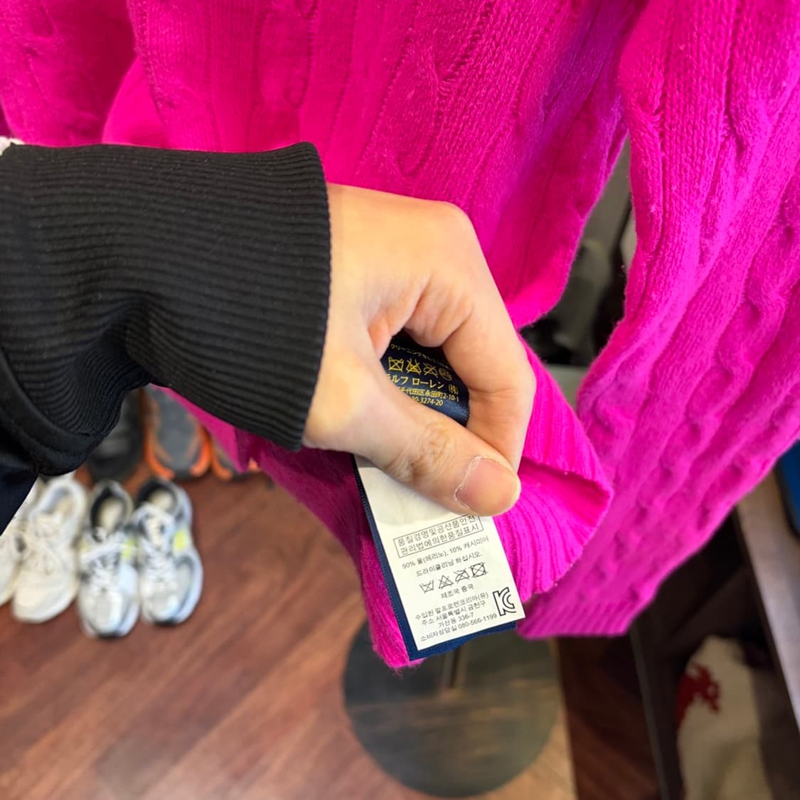 15891 - 폴로 랄프로렌 핑크 케이블 울 니트 (울 90% 캐시미어  상품이미지6