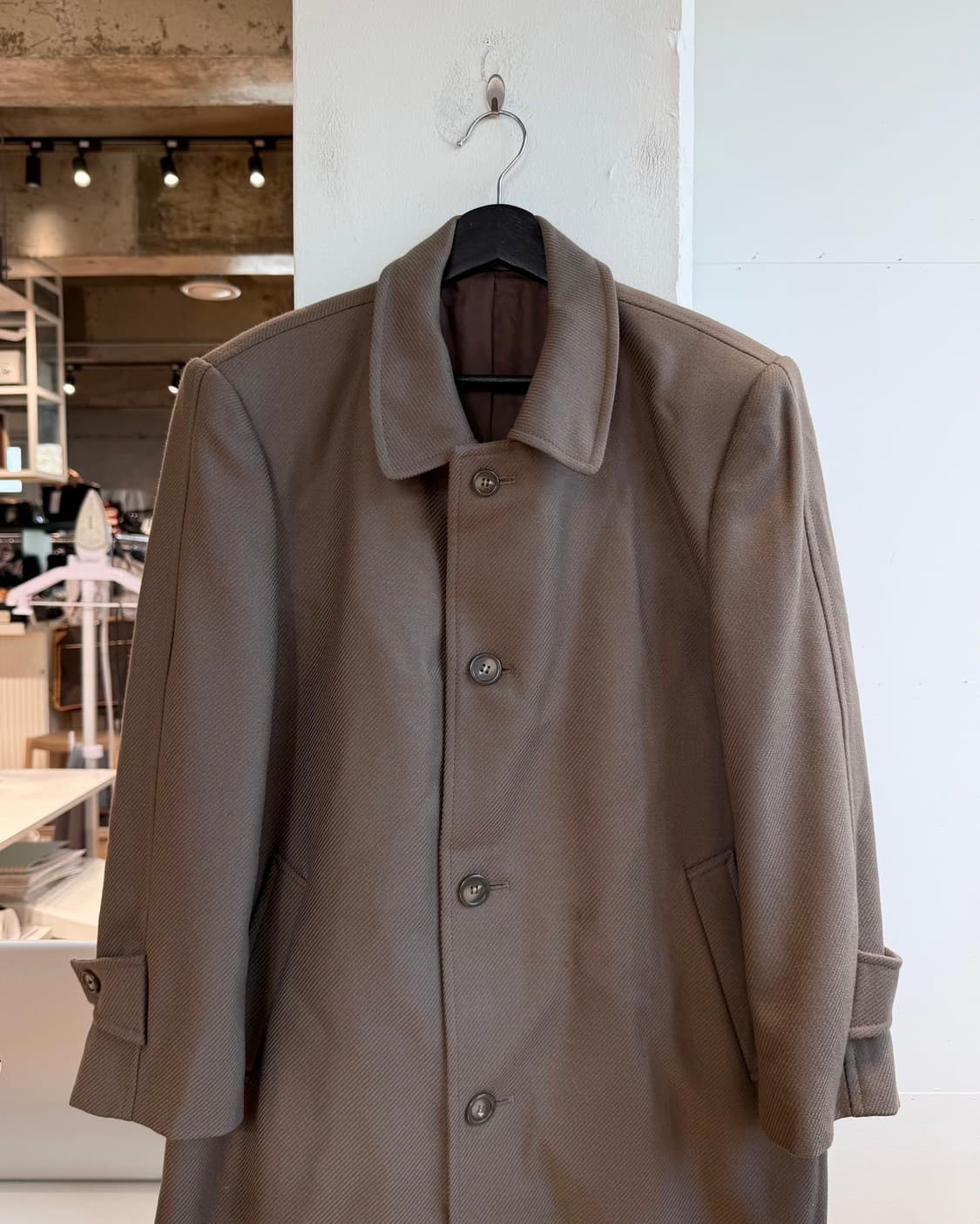 입생로랑 브라운 싱글 울 롱 코트  상품이미지3