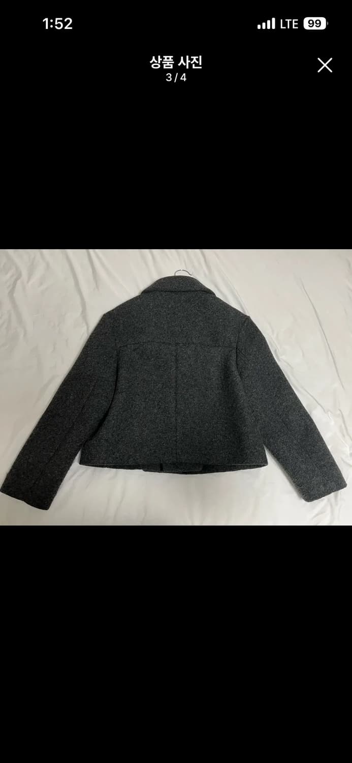 택포) (XS)COS 코스 보일드 울 블렌드 재킷 / 그레이 상품이미지3