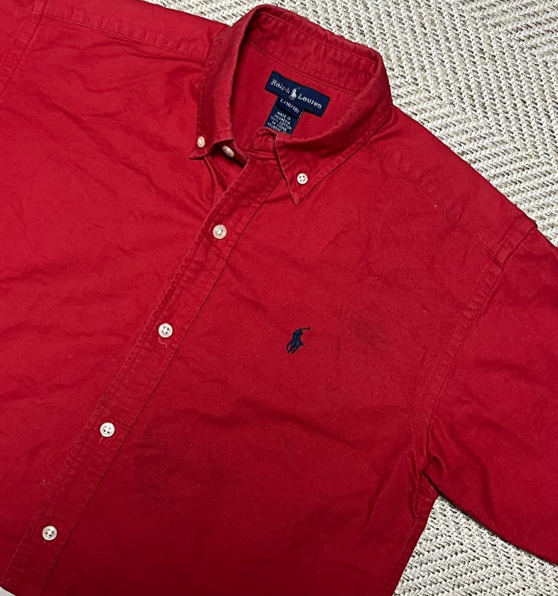 폴로 랄프로렌 크롭 반팔 셔츠 L 상품이미지7