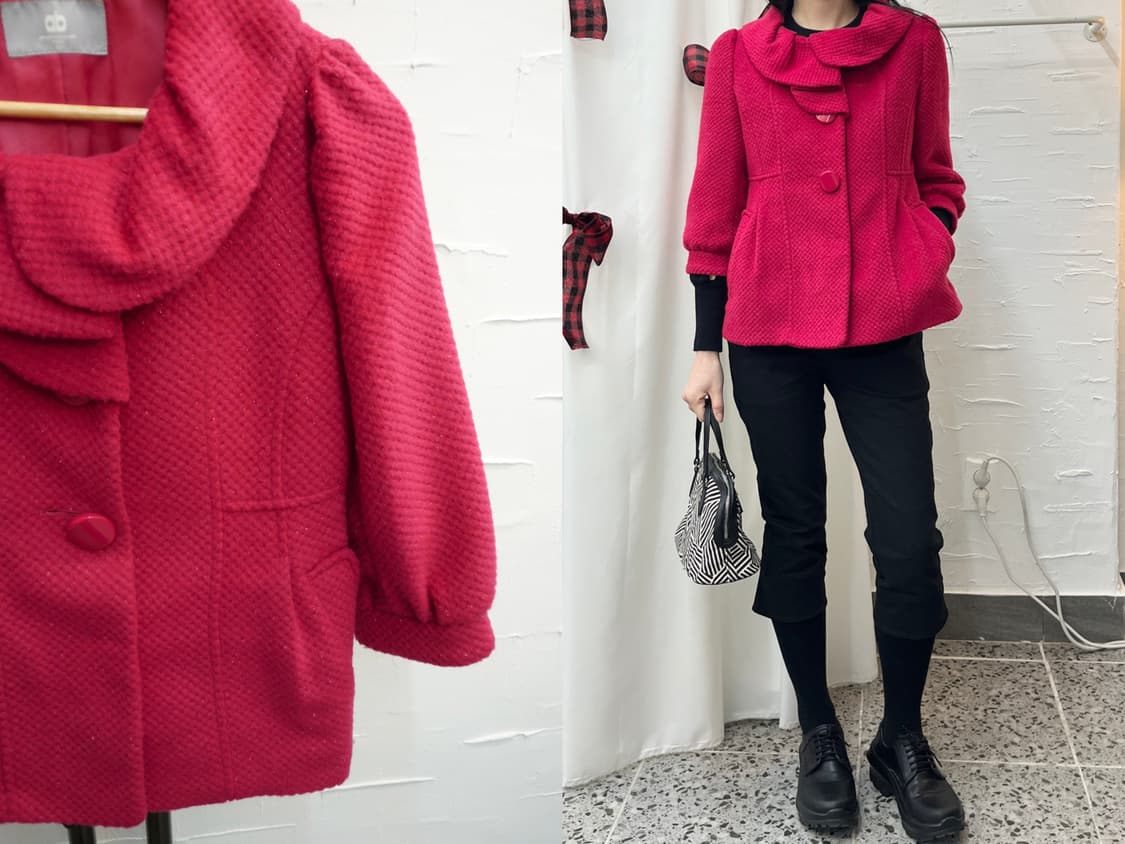hot pink perl coat 상품이미지1