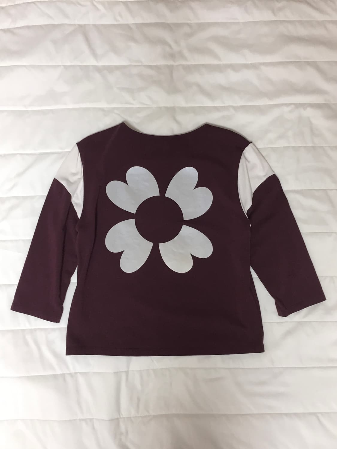 나비버스 Lucky Service Top 버건디 7부 티셔츠 상품이미지2