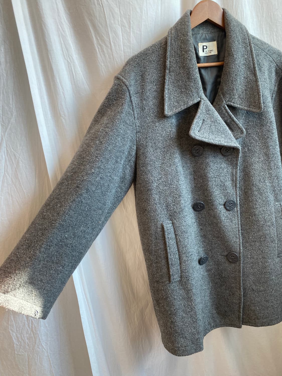 그레이 울믹스 오버핏 피코트(L)그레이 울믹스 오버핏 피코트(L) 상품이미지6