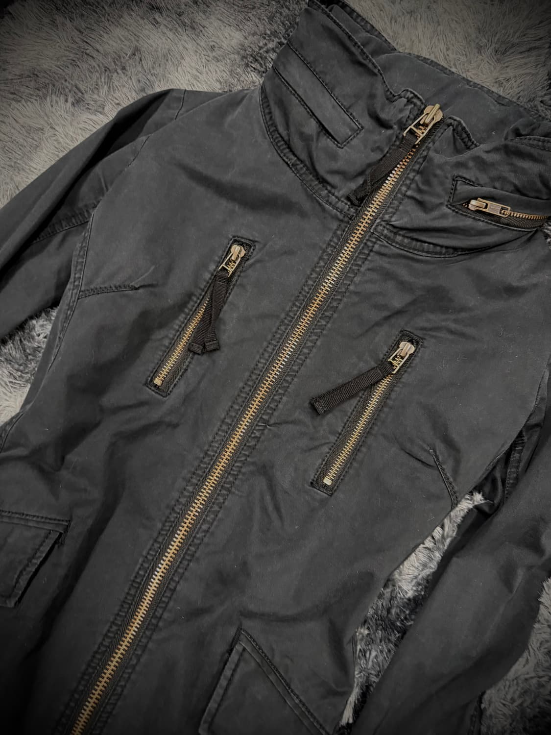 Moussy 지퍼 디테일 보노넥 자켓 상품이미지4