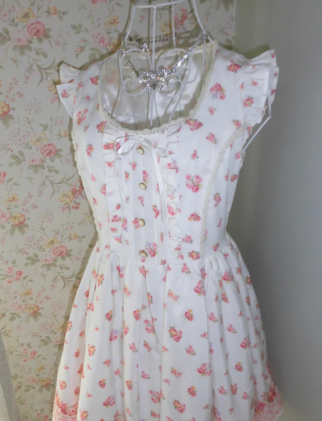 리즈리사 lizlisa 핀터깔 히메갸루 핑크 플로럴 미니 원피스 상품이미지3