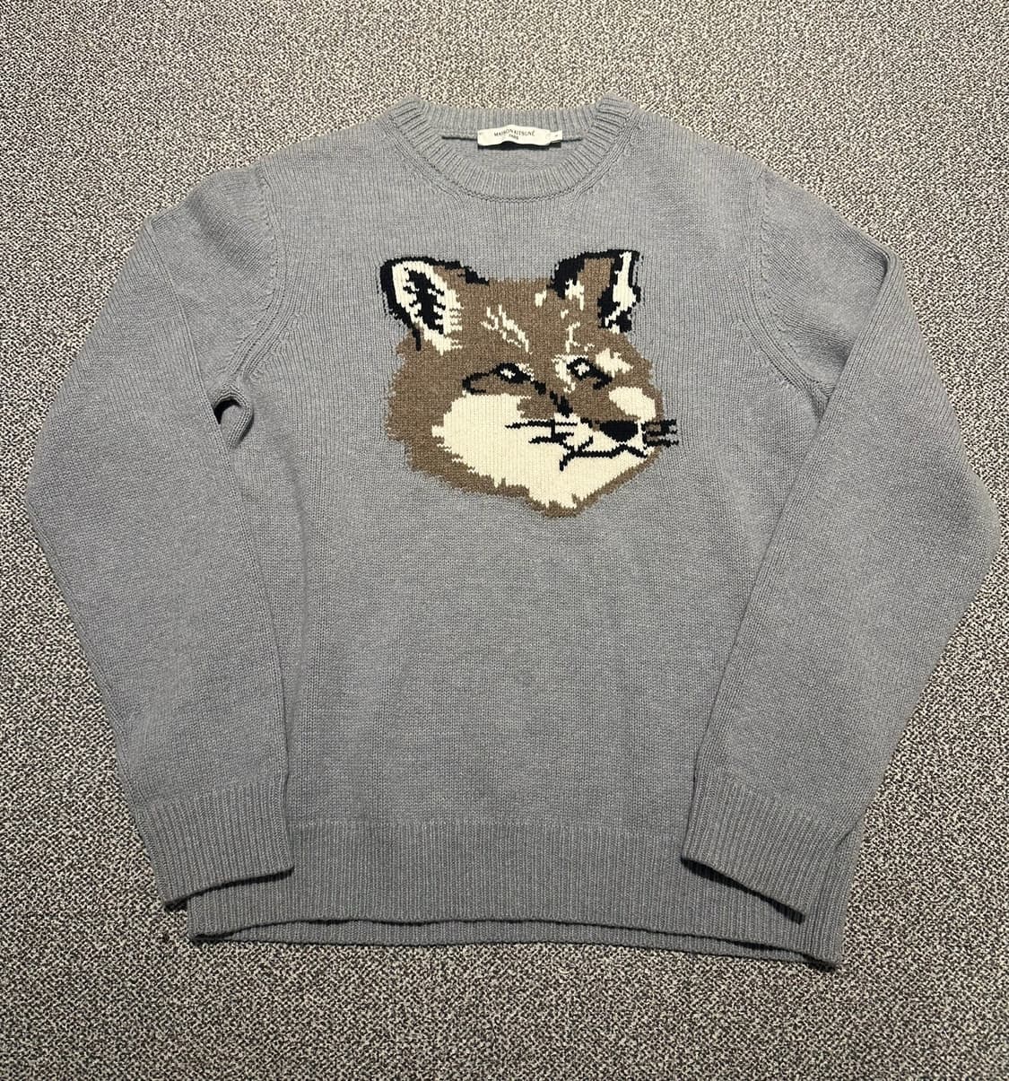 메종 키츠네 빅 폭스 헤드 풀오버 니트 그레이 s 상품이미지1