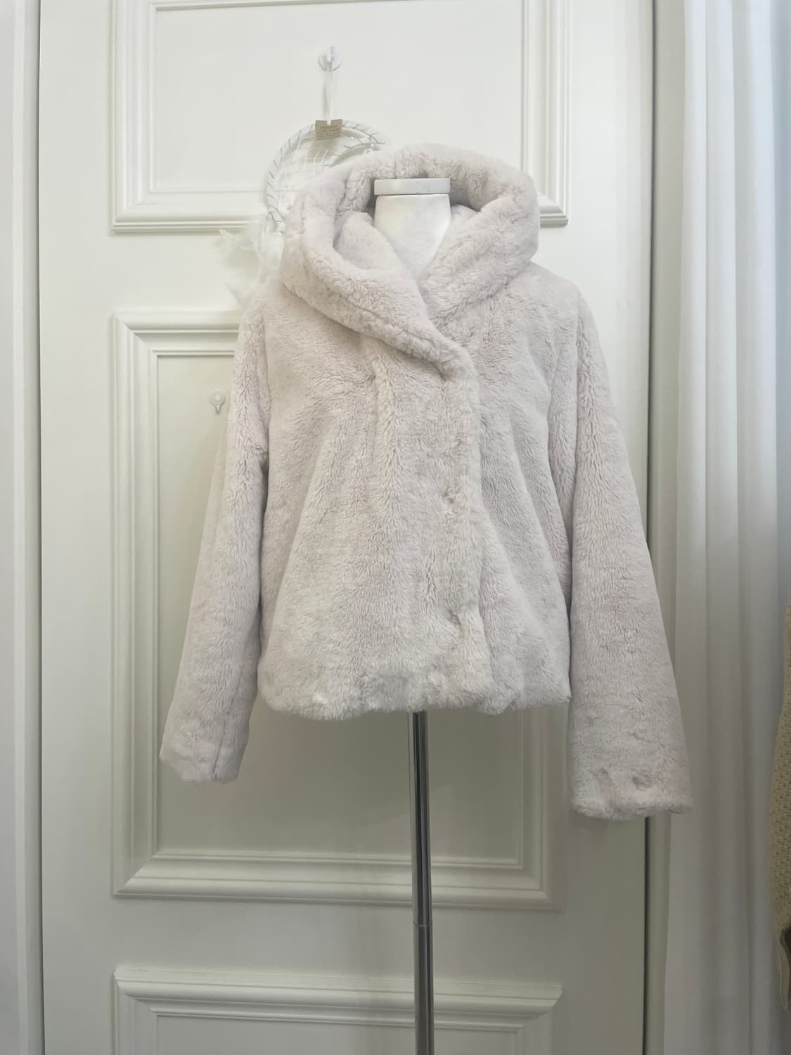 ivory fur hoodie winter jacket(size-S) 상품이미지1