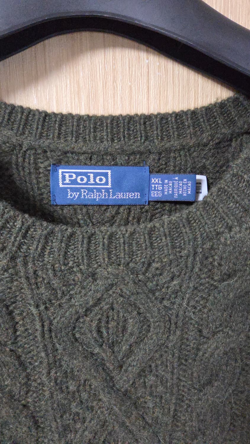 (착샷) 폴로 랄프로렌 케이블 니트 스웨터 올리브 상품이미지2