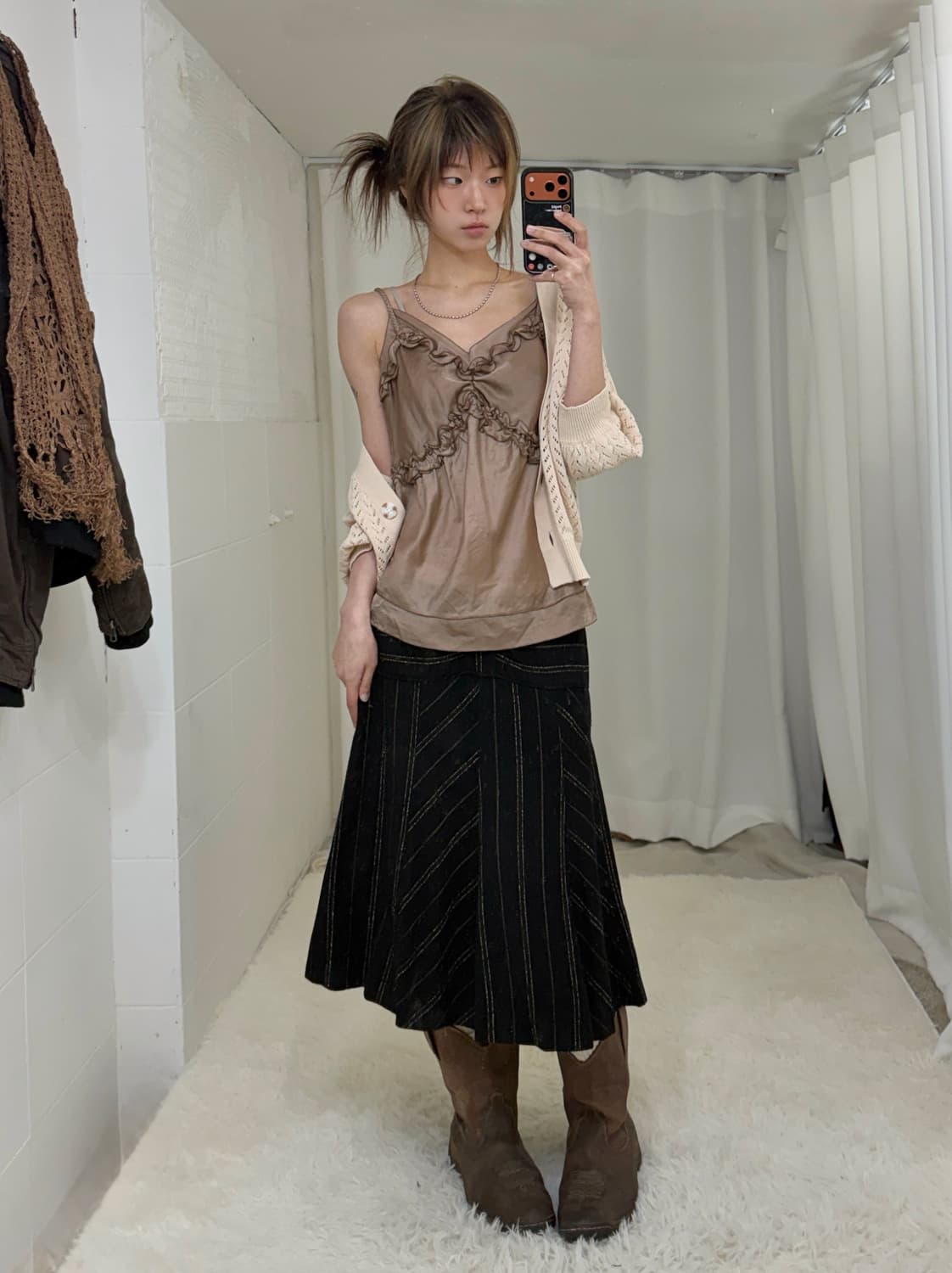 인더애틱 브라운 사파리 자켓 모리 그런지 코디 세트 상품이미지3