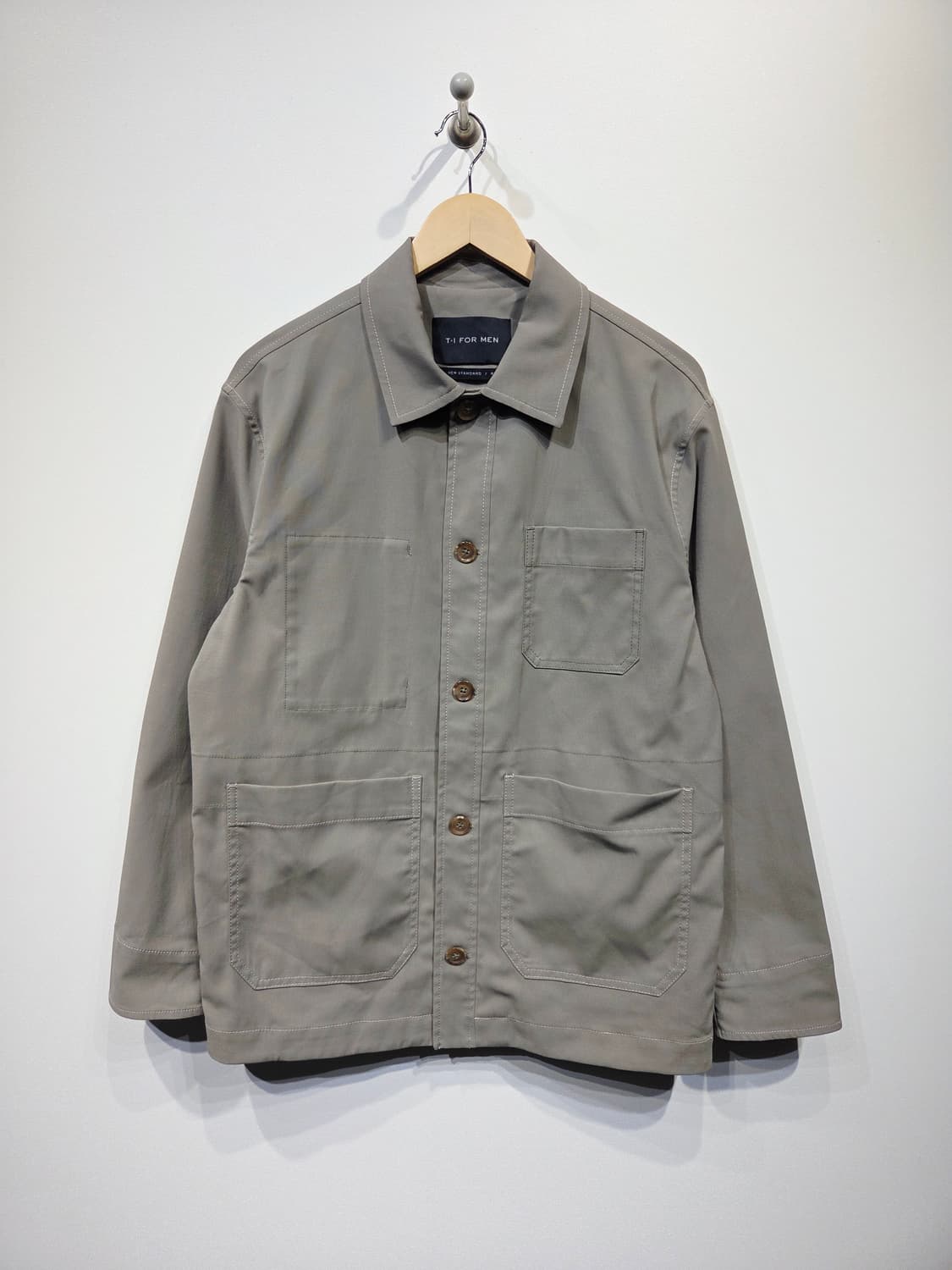 T.I FOR MEN 코튼 셔츠 카키_호칭48(100) 상품이미지2