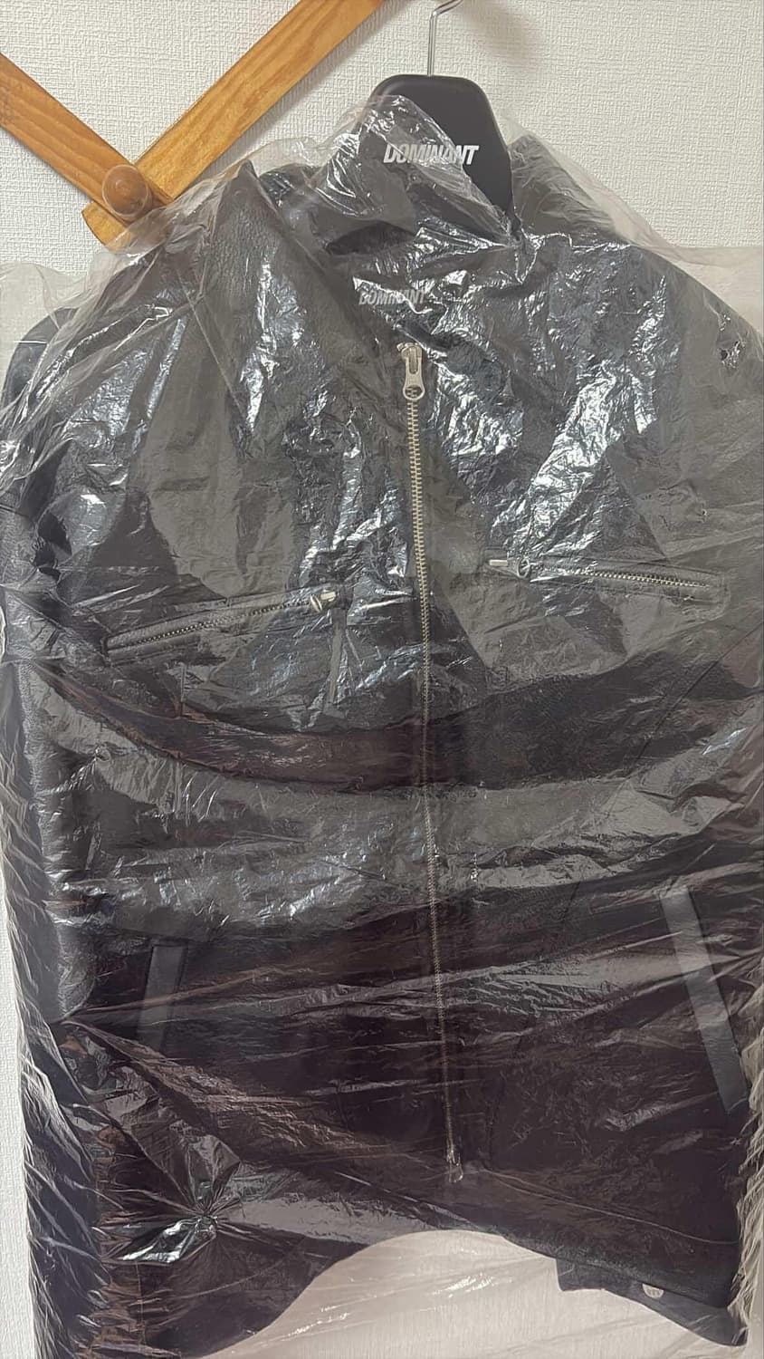 [M 사이즈] 도미넌트 투웨이 크롭 가죽 자켓 블랙/그레이 상품이미지3