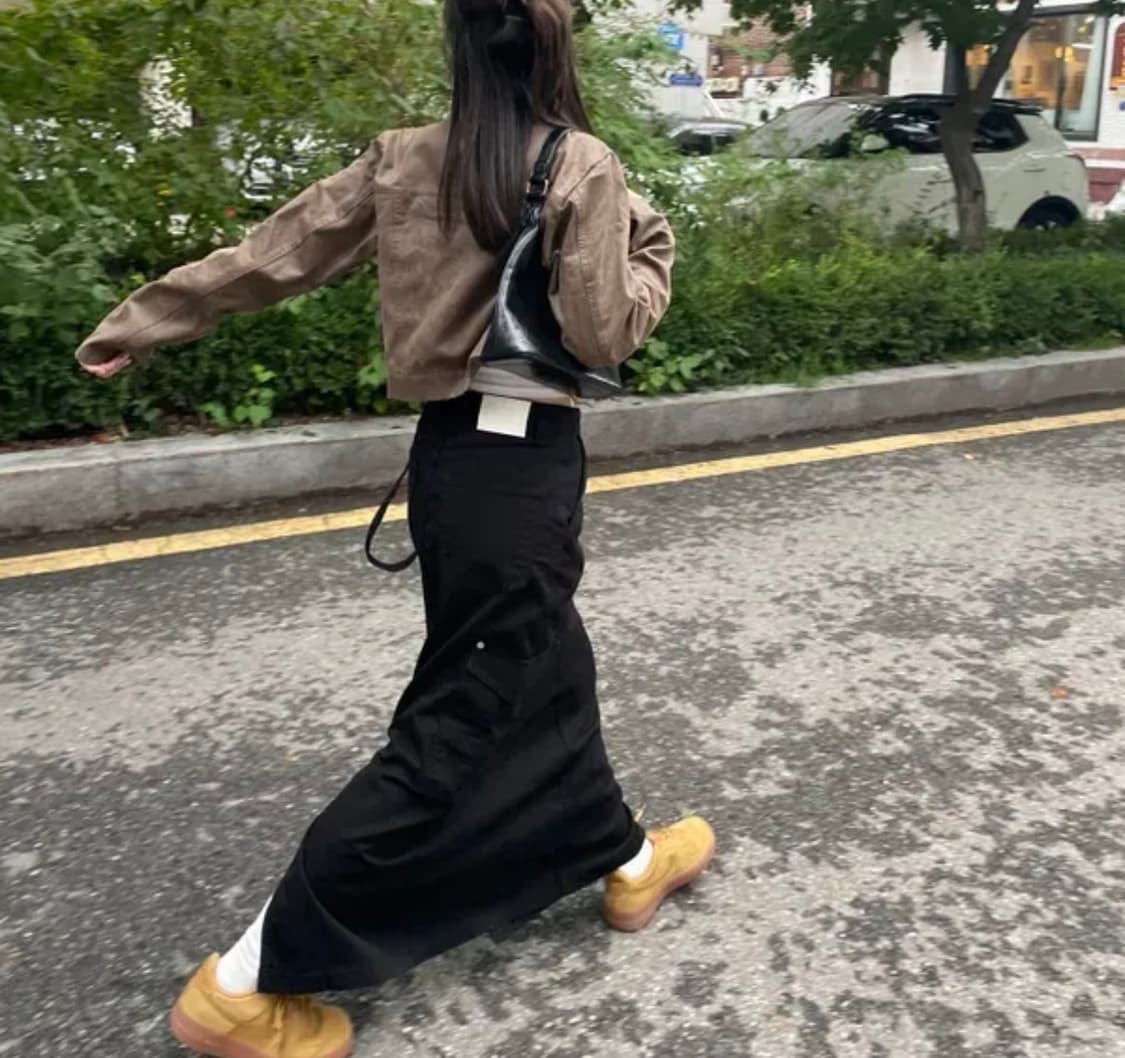 코튼 카고 롱 스커트 상품이미지2