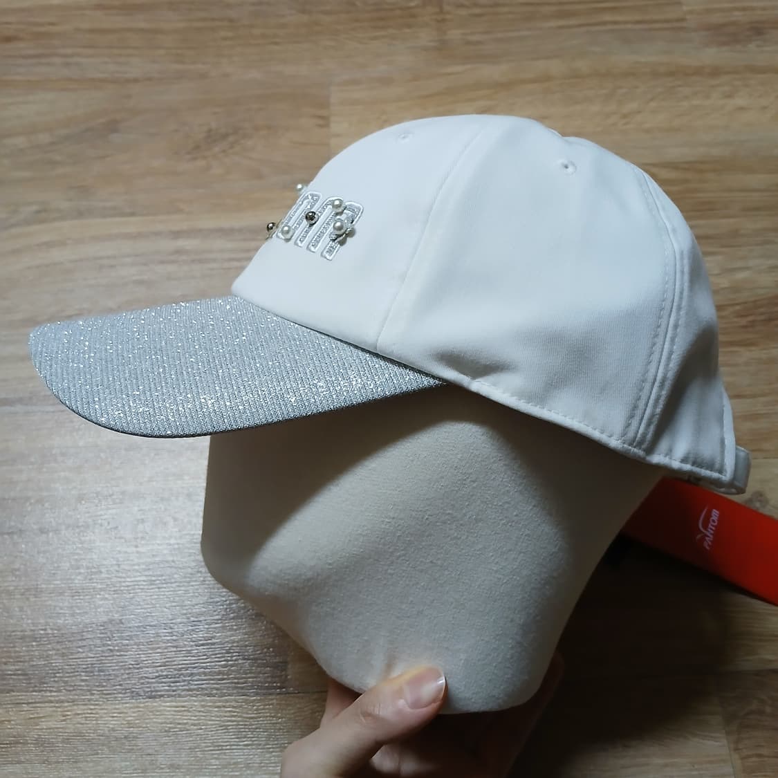 택붙은 미사용 FANTOM 골프 팬텀 반짝이 진주 볼캡 모자 상품이미지5
