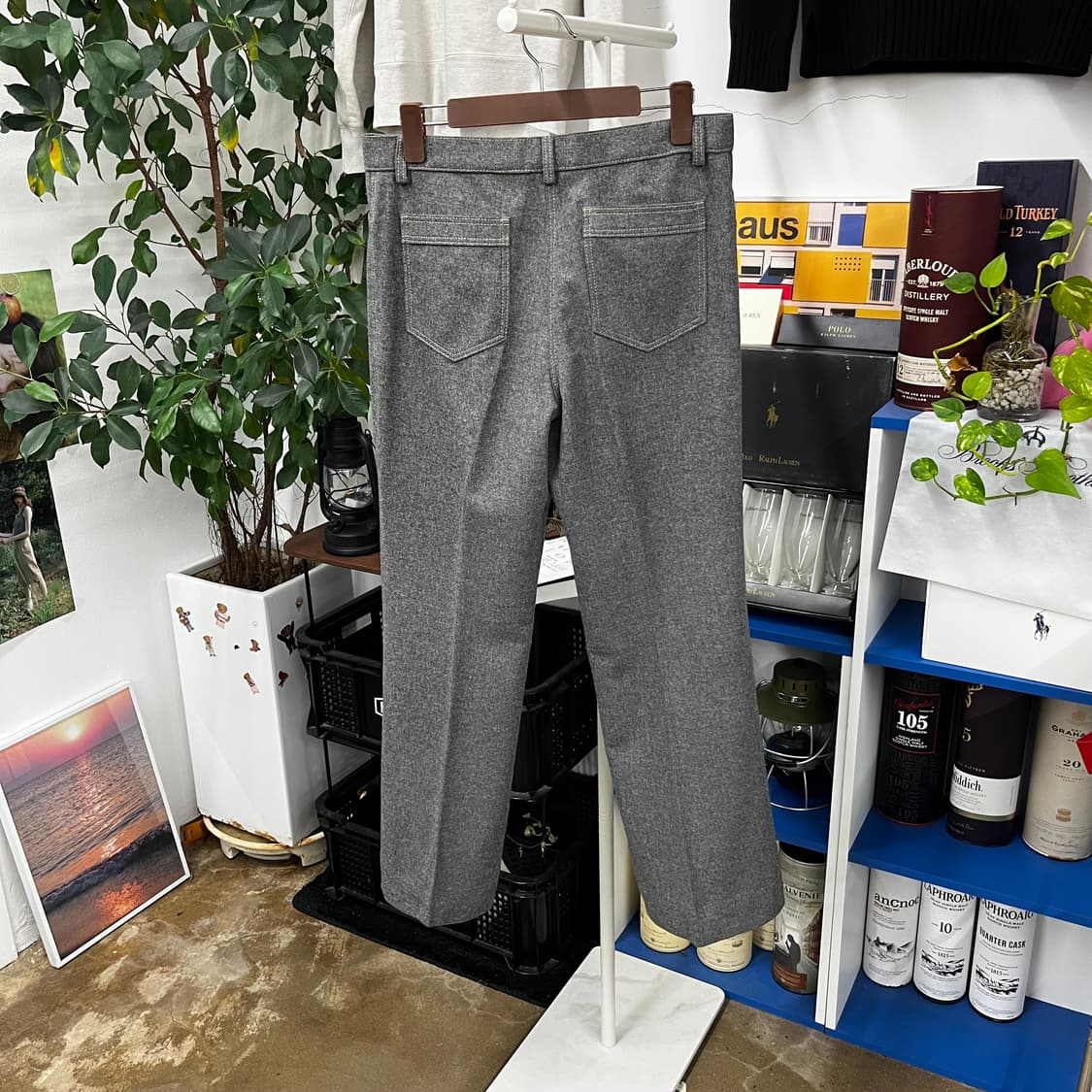 샤넬 우먼 스티치 울 와이드 팬츠 40 상품이미지6