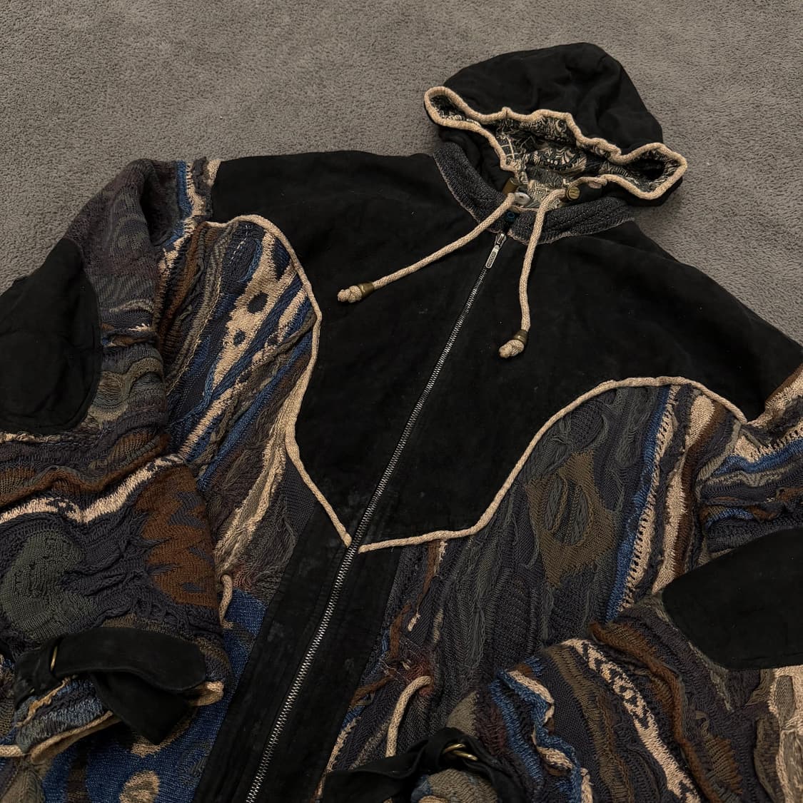 [ 정품/M ] 쿠지 빈티지 케이블 니트 후드집업 상품이미지1