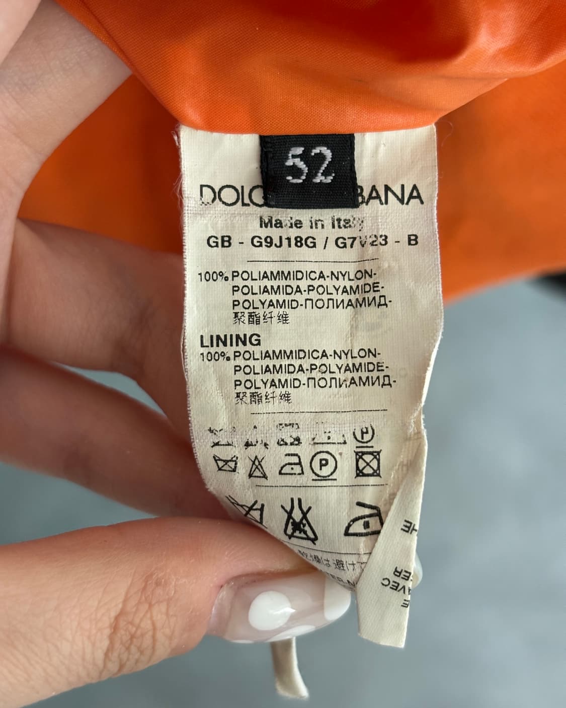 Dolce & Gabbana 돌체앤가바나 오렌지 컬러 나일론 자켓 상품이미지8