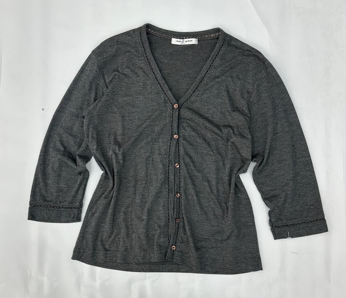 🩶하구미의 에스닉 차콜 가디건🩶레이어드 7부 그런지 오리엔탈 베이직 상품이미지2