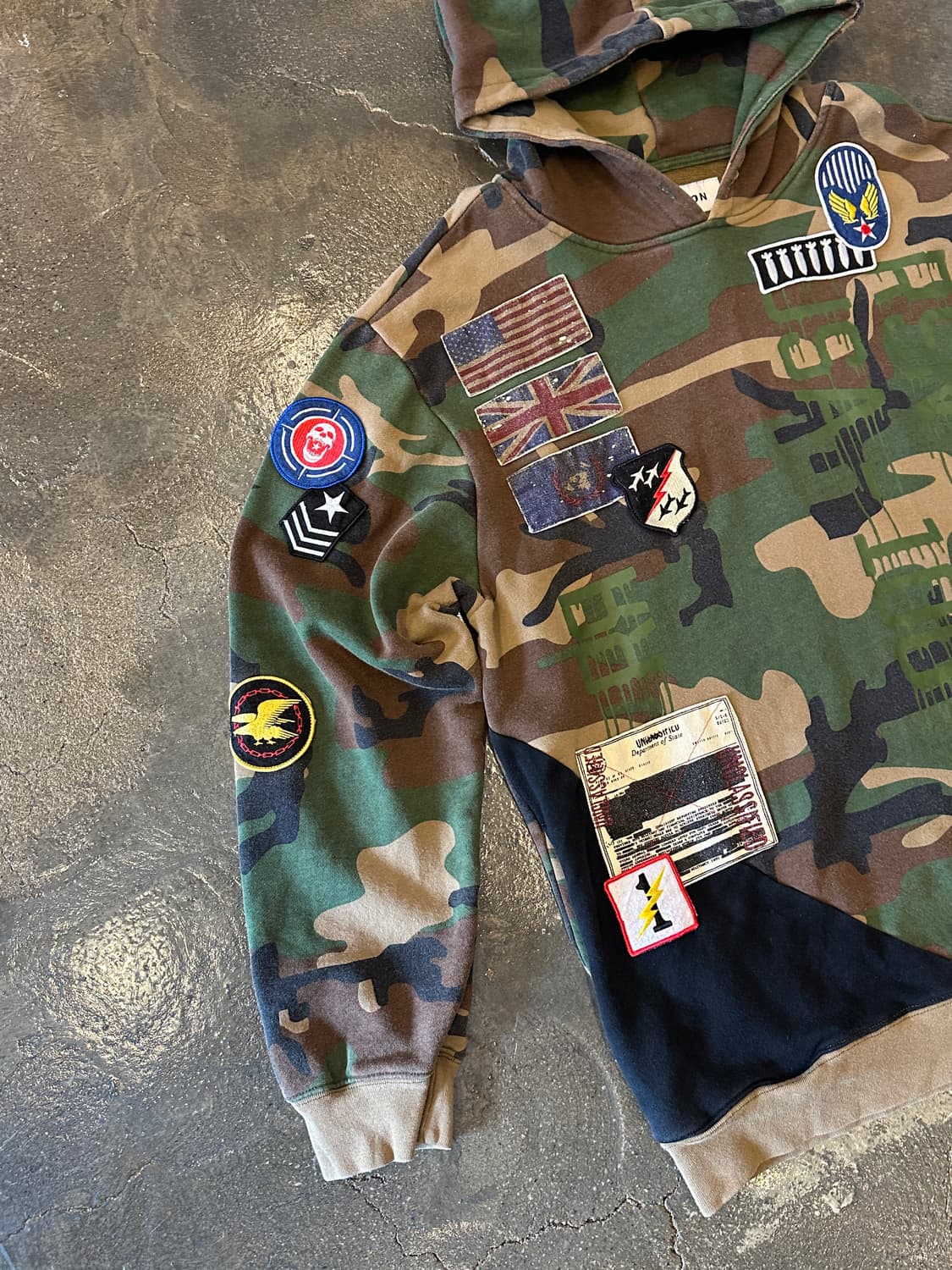 밀리터리 카모플라쥬 패치 후드티 XL 상품이미지4