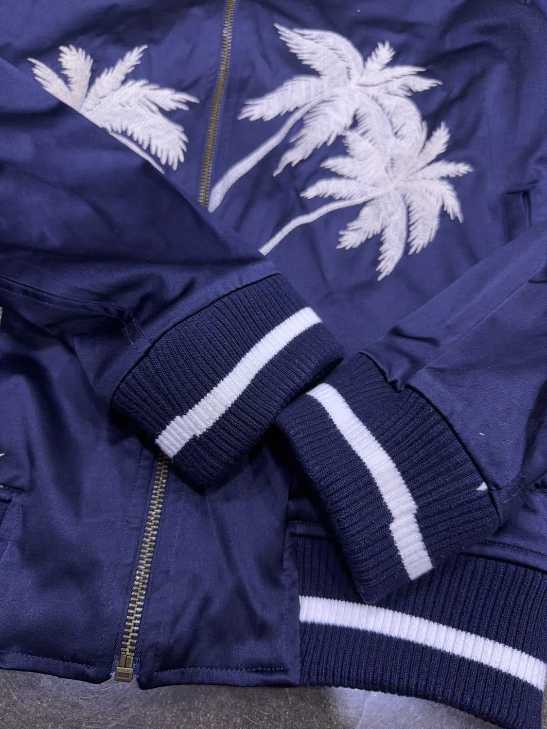 자라 팜트리 야자수 자수 스카쟌 자켓 네이비 M 상품이미지6