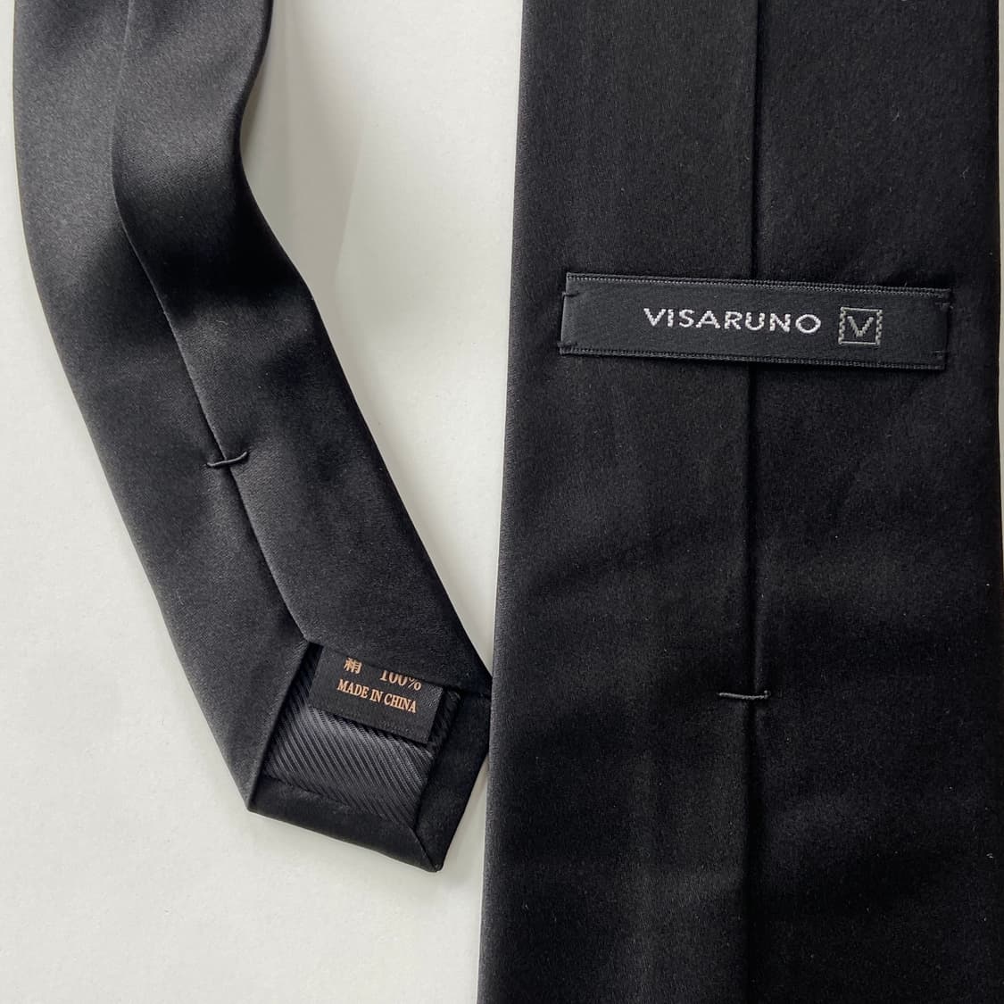 visaruno 블랙 실크 넥타이 8.4cm 상품이미지7