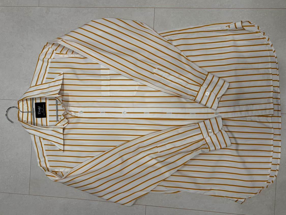 드레익스 Drakes 옐로우 스트라이프 셔츠 상품이미지1