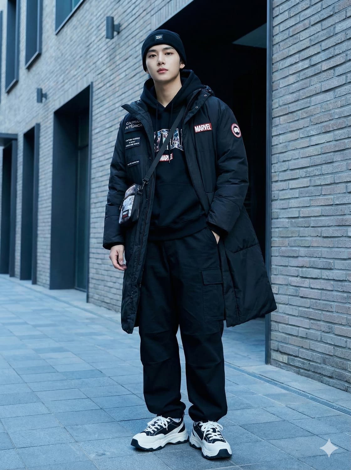 마블 캡틴 블랙 롱패딩_95 상품이미지1