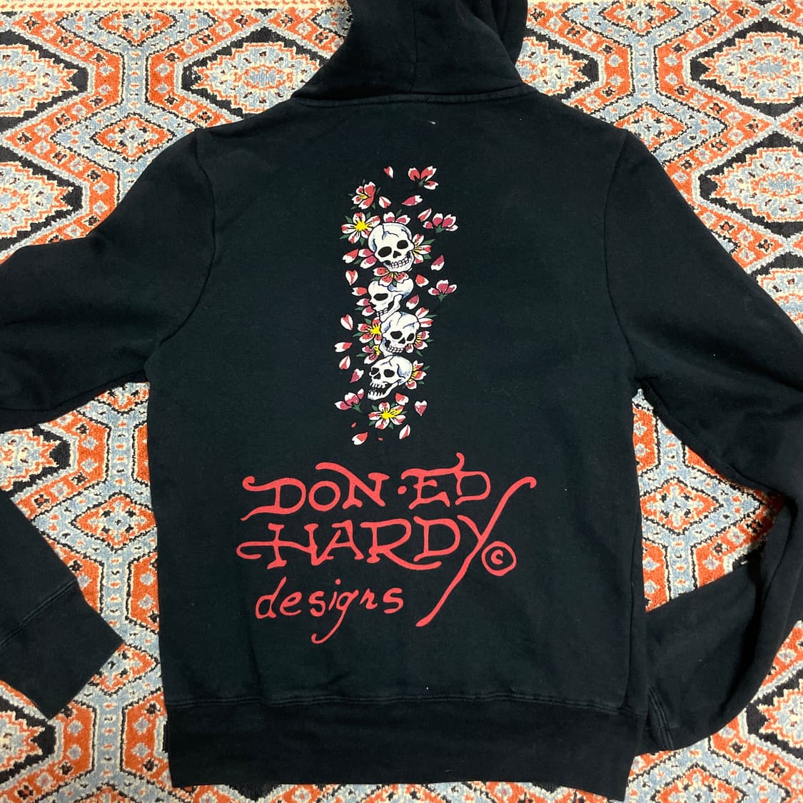 에드하디 해골프린팅 블랙 후드집업 여성S 상품이미지7