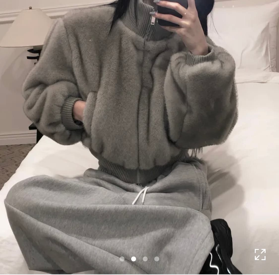 하이넥 소프트 퍼자켓 집업 상품이미지1