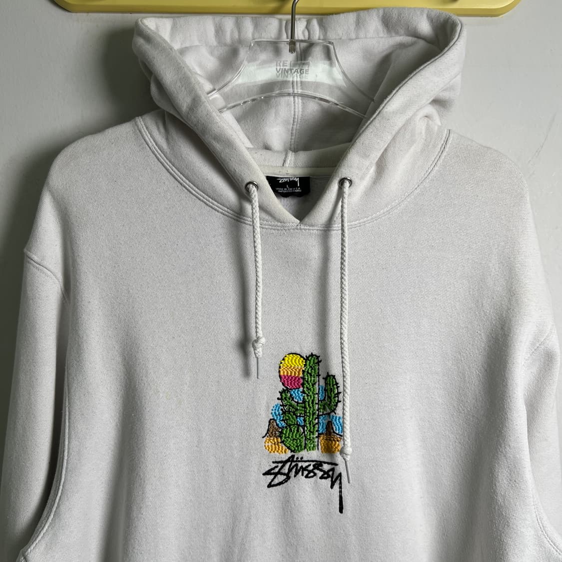 stussy 스투시 칵투스 선인장 기모 후드티 L 상품이미지4