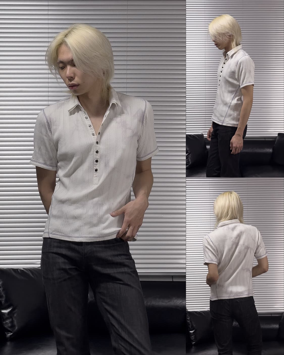{Semantic Design} Ripped Henley T-Shirt  상품이미지1