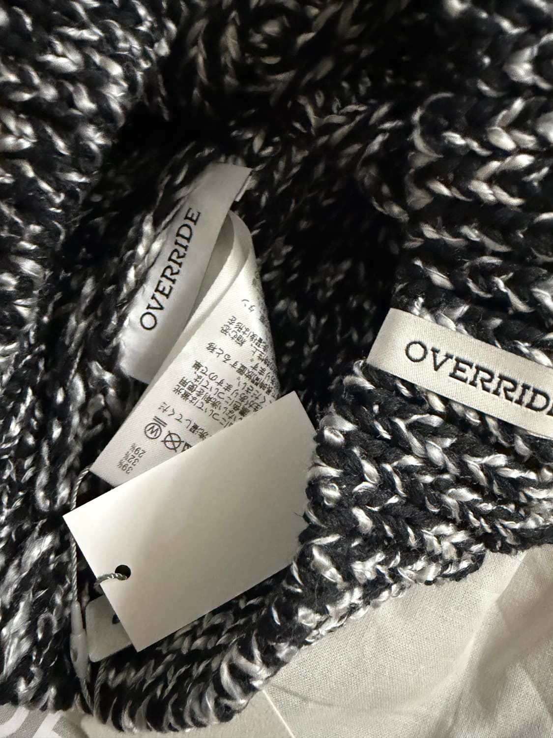 오버라이드 니트 믹스 고양이 비니 그레이 상품이미지3