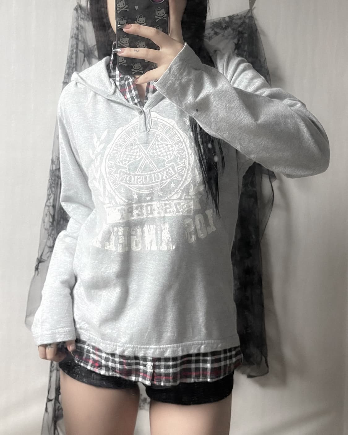 y2k pk 포인트 후드 롱슬리브  상품이미지1