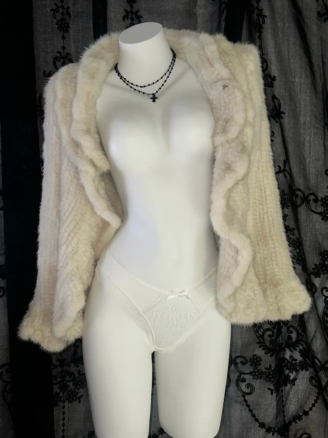 크림 밍크 퍼 빈티지 상품이미지4