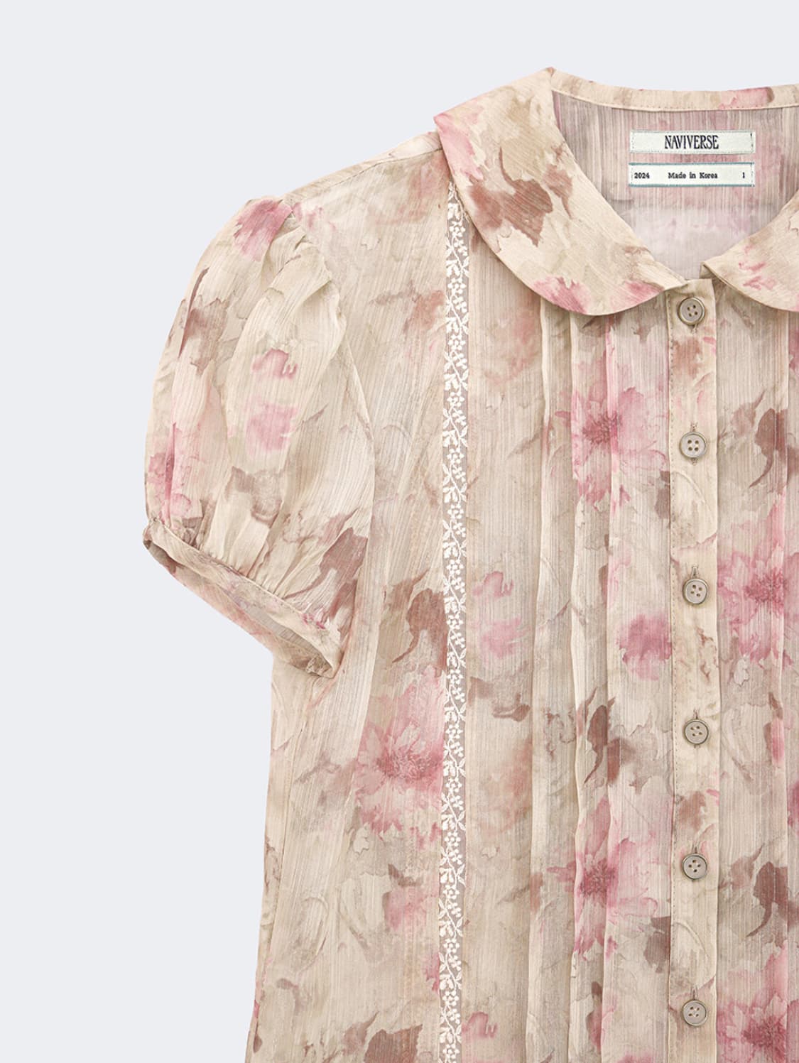 나비버스 블라우스  Flower Lace Blouse_pink 상품이미지3