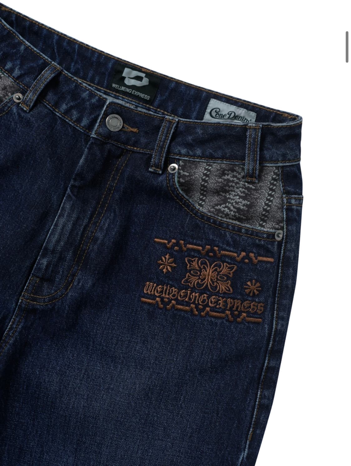 웰빙익스프레스 Embroidered Patch Jeans Blue 상품이미지2