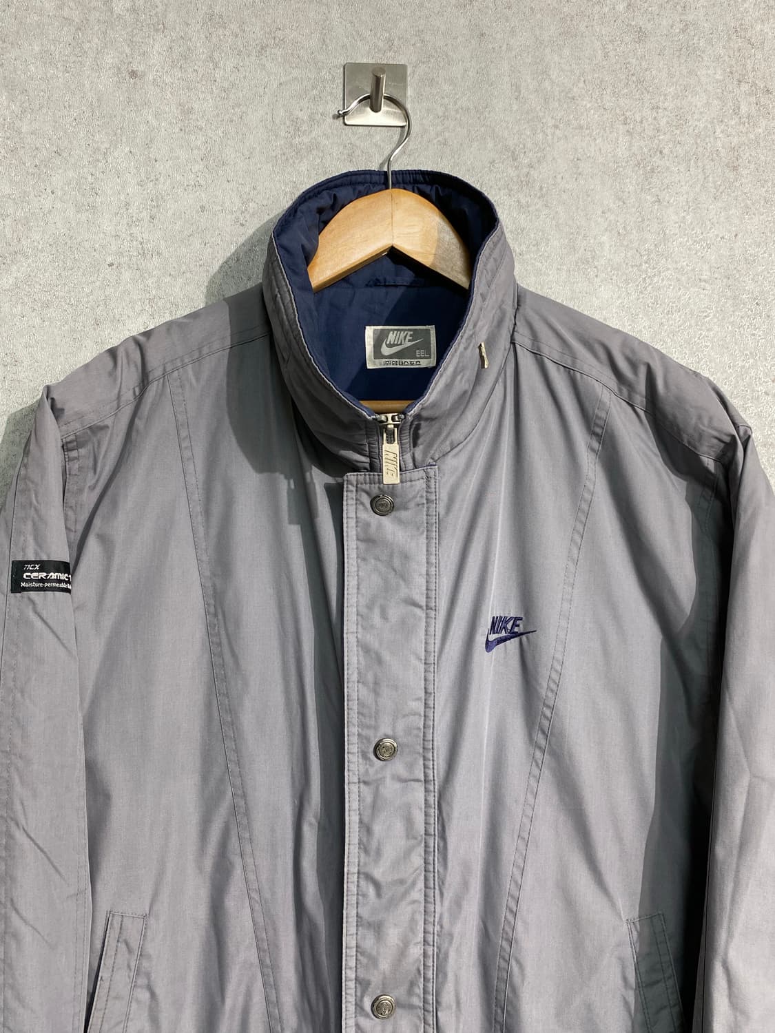 [XXL] 90s Nike 삼나스포츠 그레이 폴리쉘 봄버자켓 상품이미지2