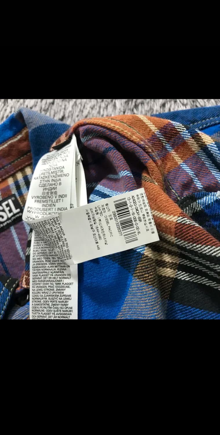 [[XL, 한글택정품] 디젤(DIESEL) 체크 셔츠 상품이미지7