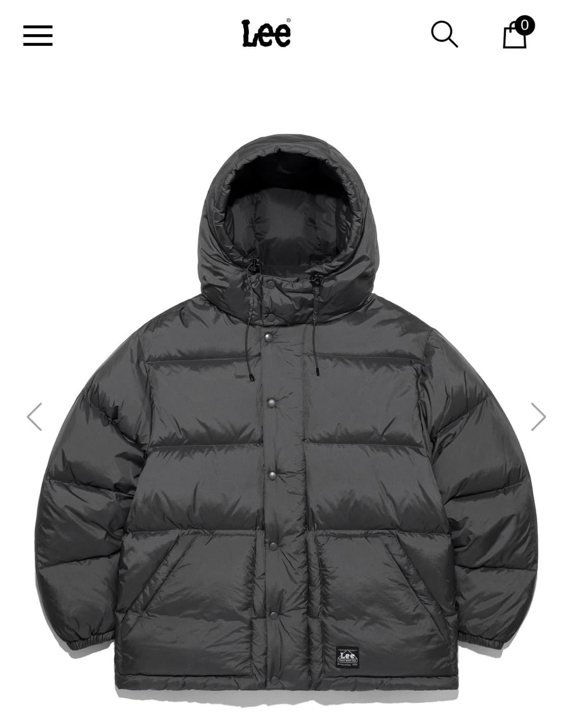 lee 패딩/ 후드 헤비 듀티 다운 챠콜 상품이미지1