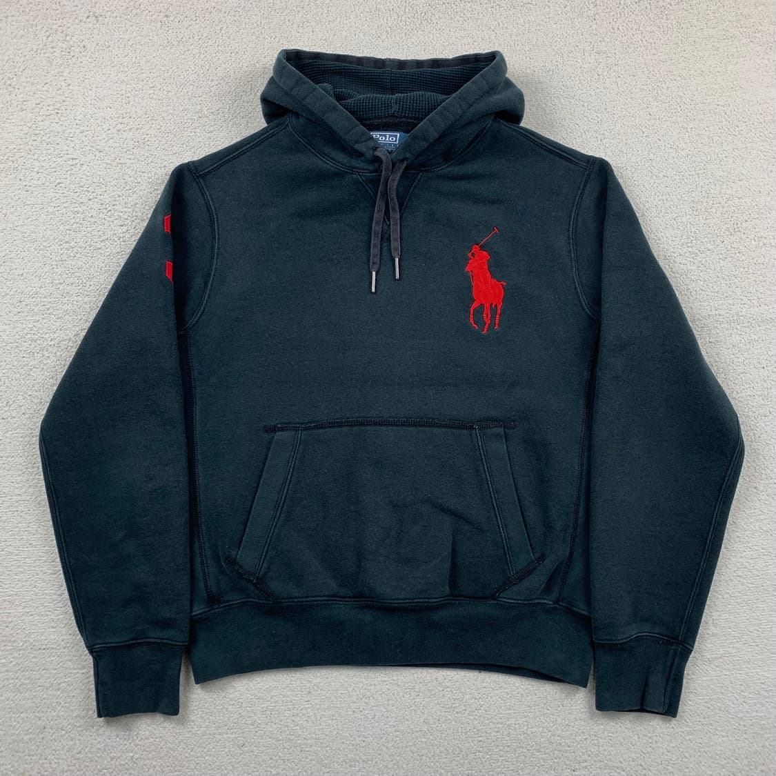 폴로 랄프로렌 빅포니 써멀 후드티 블랙 상품이미지1