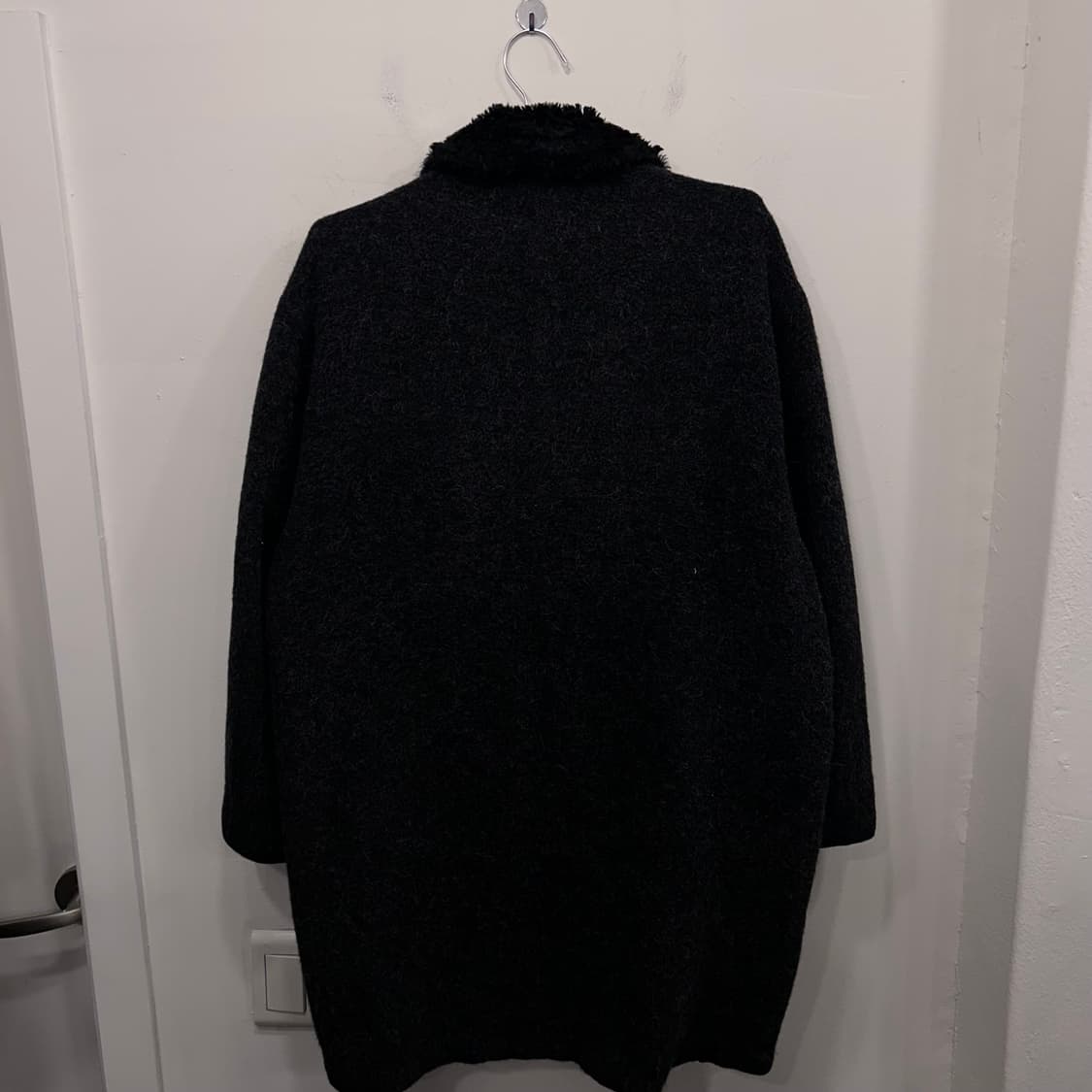 보이런던 울 부클 헤어리카라 모직 롱코트 상품이미지5