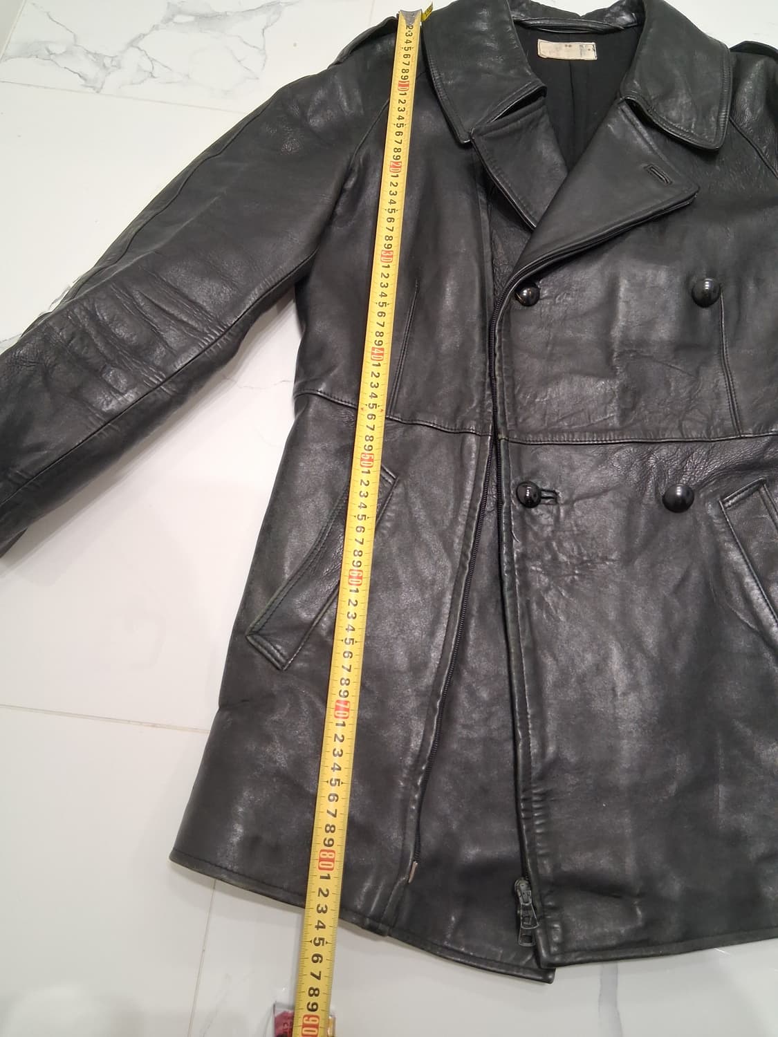 70' 빈티지 프랑스군 모터싸이클 가죽자켓 상품이미지7