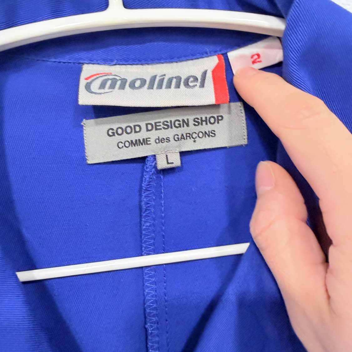꼼데가르송 CDG 블루 모리넬 롱 워크자켓 상품이미지5