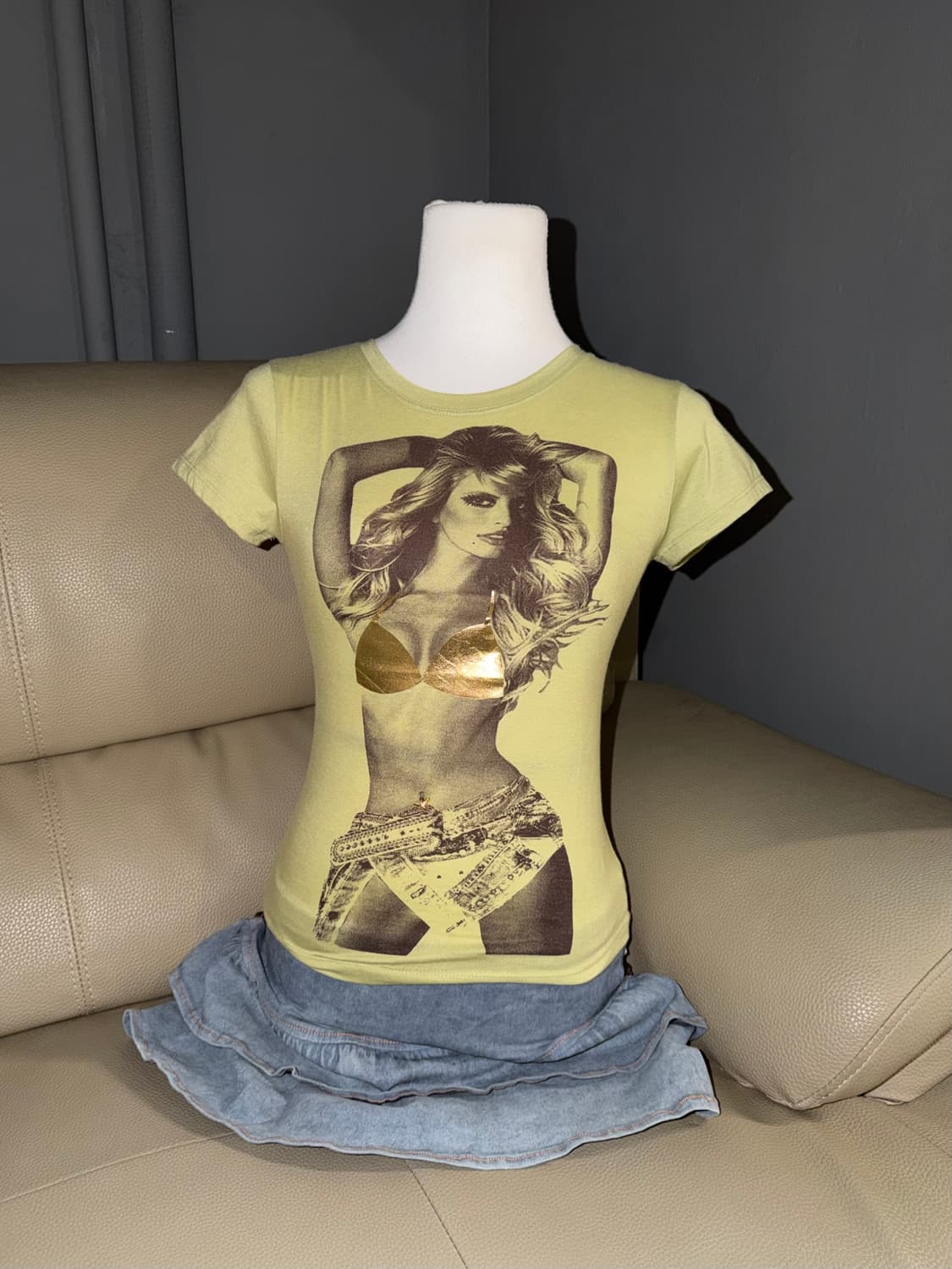Y2k Hot girl printing detail top 상품이미지1