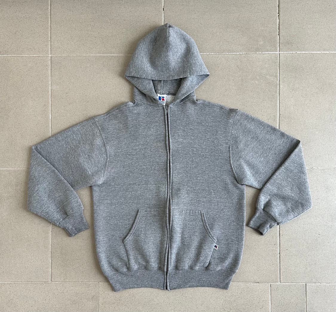 90s 빈티지 러셀 후드집업 그레이 M USA 상품이미지1