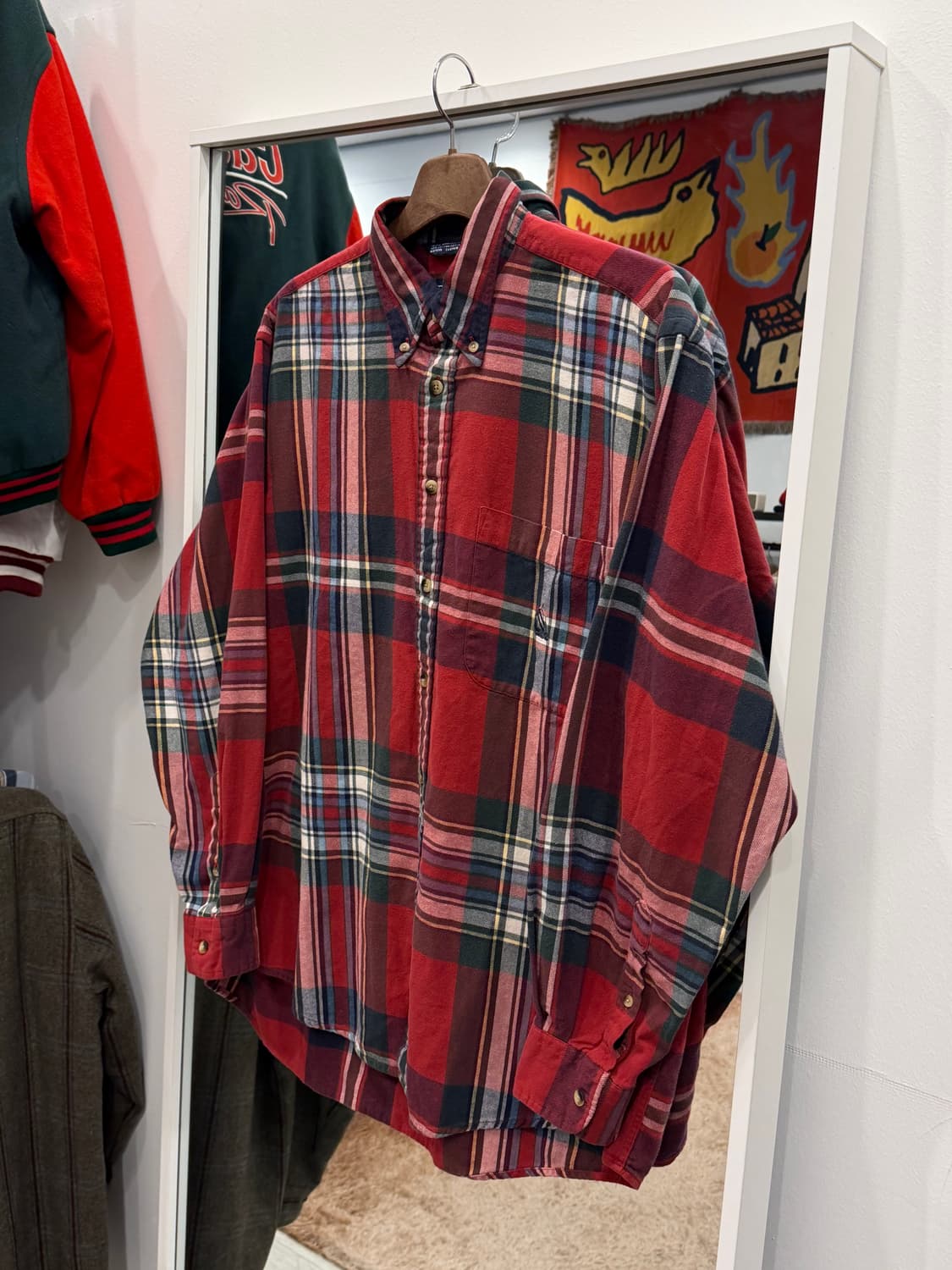 90s Nautica 노티카 코튼 플라넬 체크 셔츠 상품이미지1