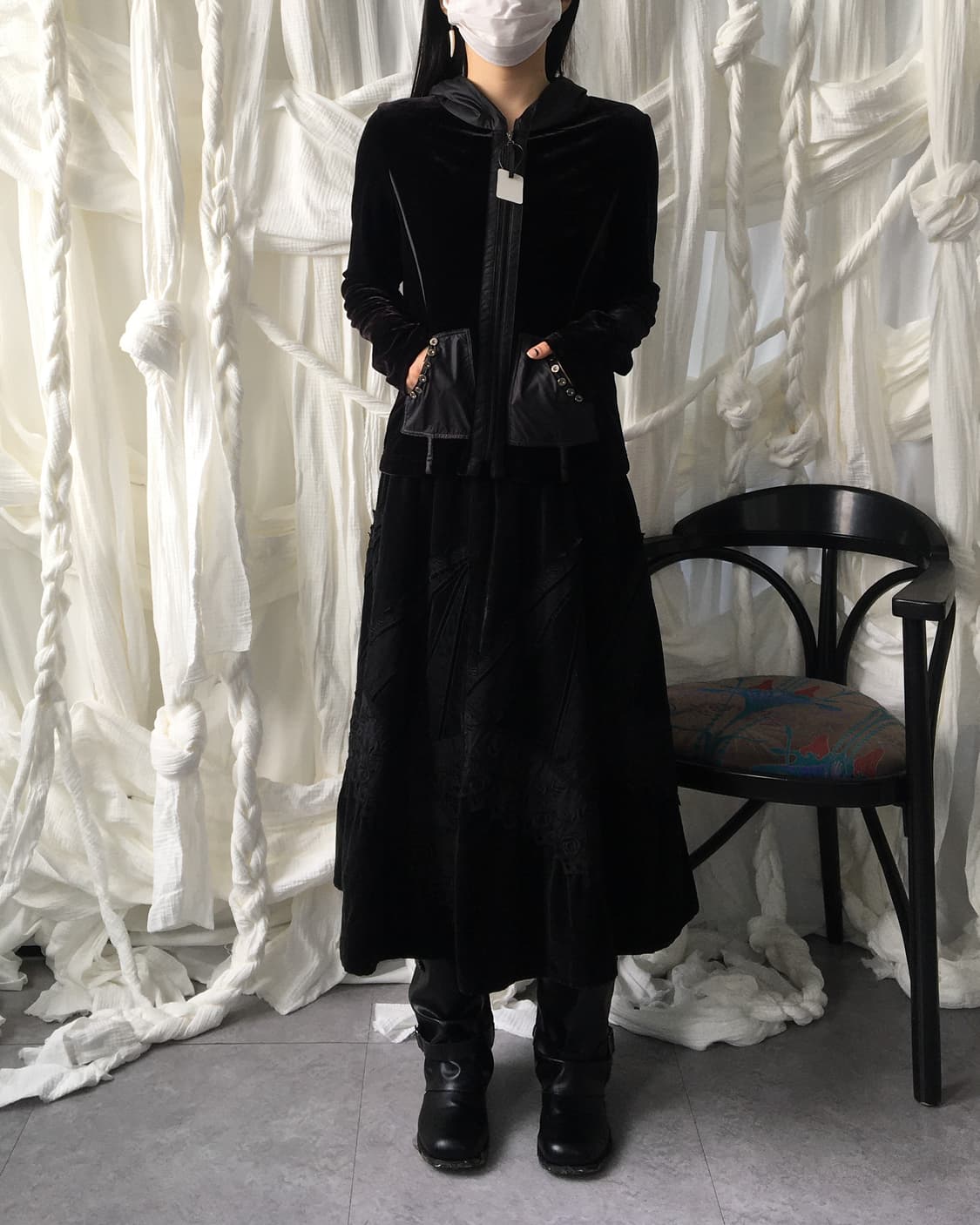 Fabric patch work point skirt 상품이미지8