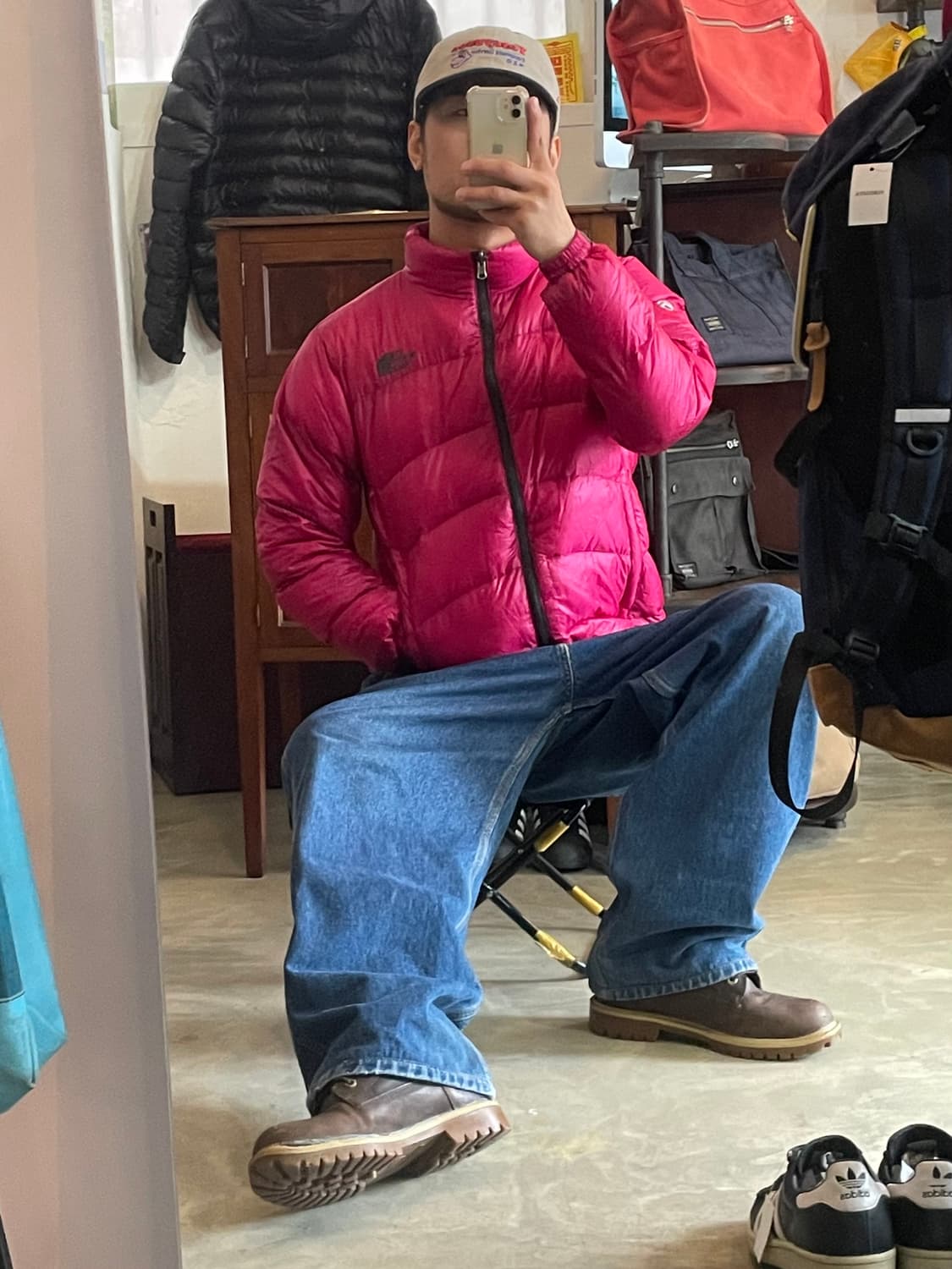 노스페이스 핑크 경량 패딩 95 상품이미지3