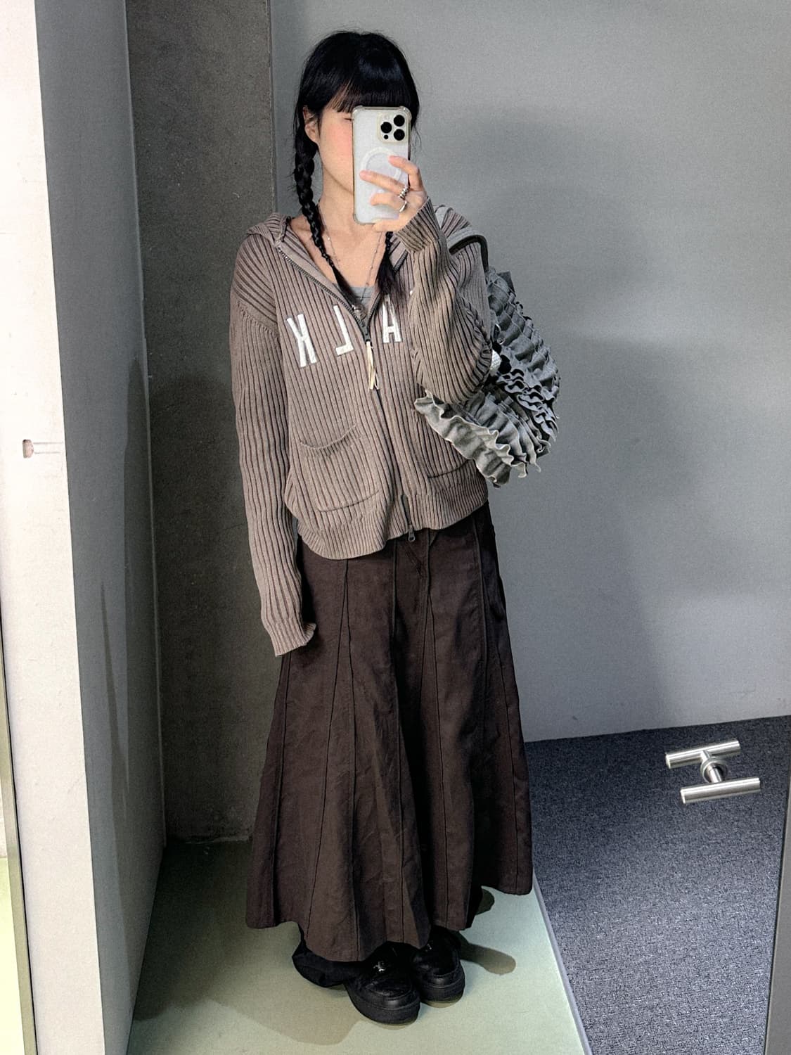 comme ca walk ribbed washed zip knit 상품이미지5