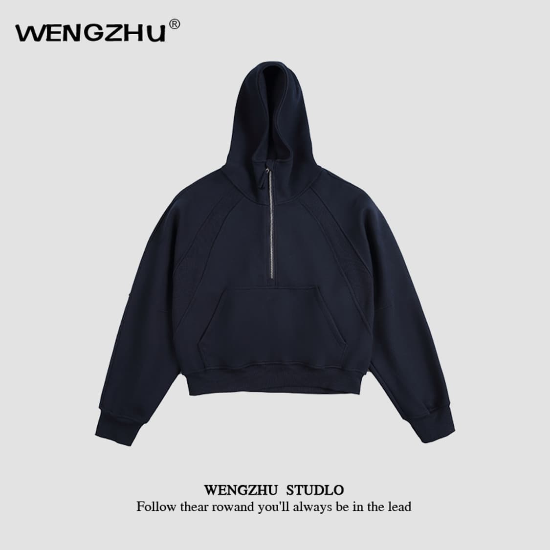 숏 무지 아노락 후드티 (4color) [WENGZHU] 상품이미지3